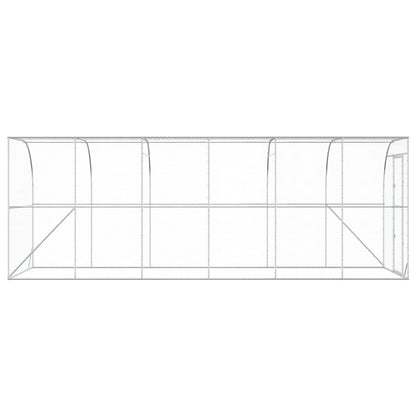 vidaXL Against Wall Chicken Coop Silver 600 x 200 x 215 cm 5