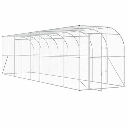 vidaXL Against Wall Chicken Coop Silver 800 x 200 x 215 cm 3