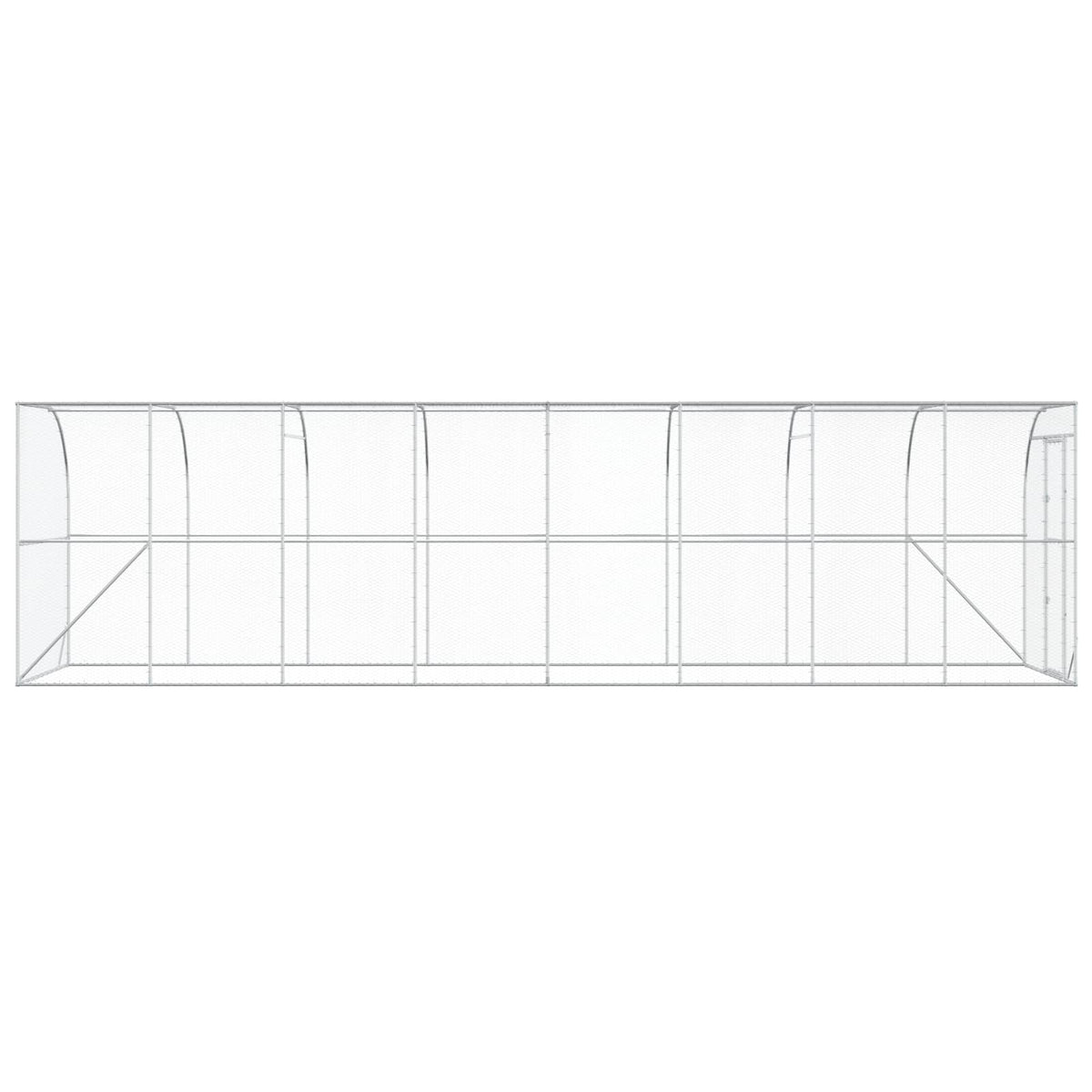 vidaXL Against Wall Chicken Coop Silver 800 x 200 x 215 cm 5