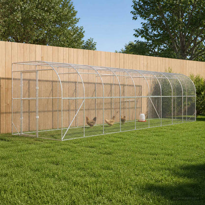 vidaXL Against Wall Chicken Coop Silver without Roof