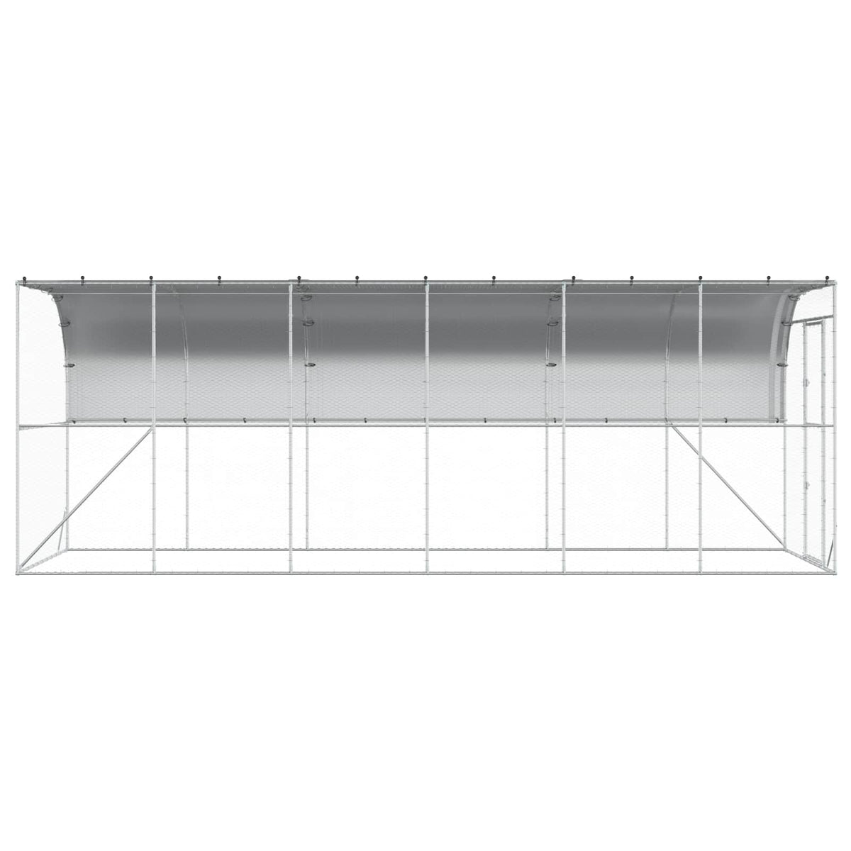 vidaXL Against Wall Chicken Coop Silver 600 x 200 x 215 cm 5