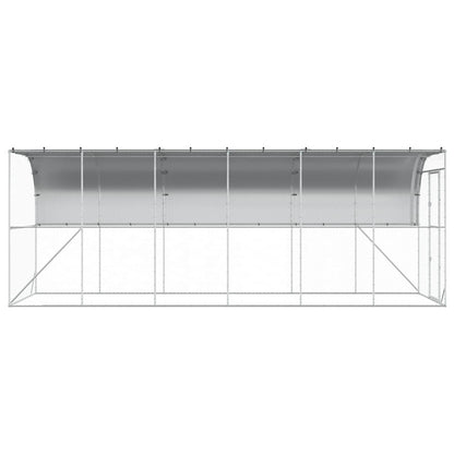 vidaXL Against Wall Chicken Coop Silver 600 x 200 x 215 cm 5