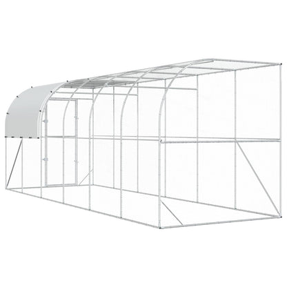 vidaXL Against Wall Chicken Coop Silver 600 x 200 x 215 cm 6