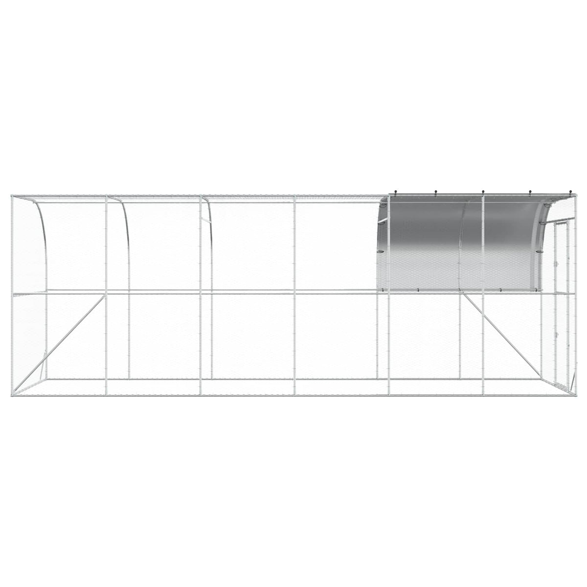 vidaXL Against Wall Chicken Coop Silver 600 x 200 x 215 cm 5