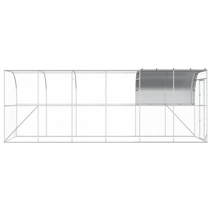vidaXL Against Wall Chicken Coop Silver 600 x 200 x 215 cm 5