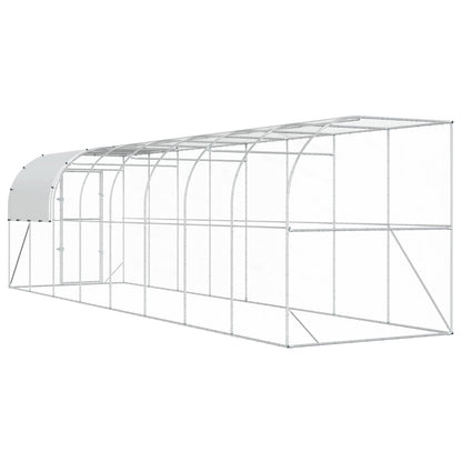 vidaXL Against Wall Chicken Coop Silver 800 x 200 x 215 cm 6