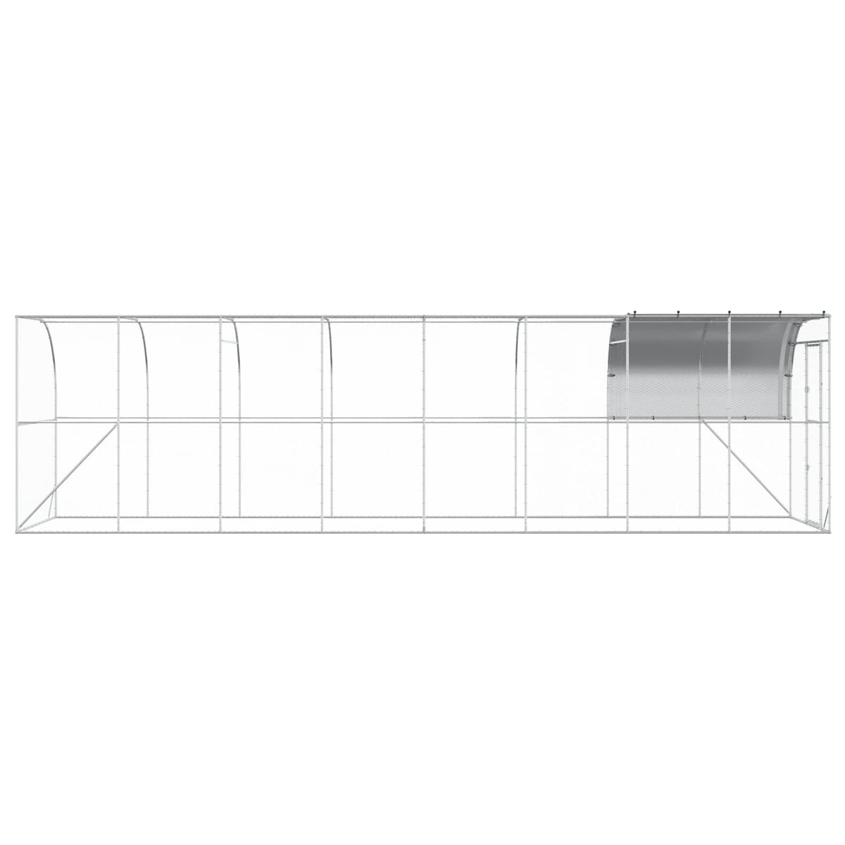 vidaXL Against Wall Chicken Coop Silver 800 x 200 x 215 cm 5
