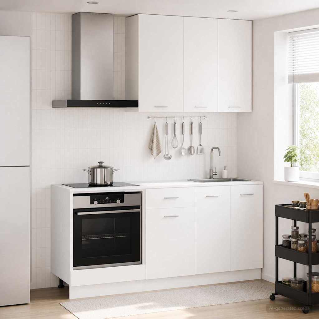 vidaXL Kitchen Unit LYON 5 pcs White Engineered Wood 1