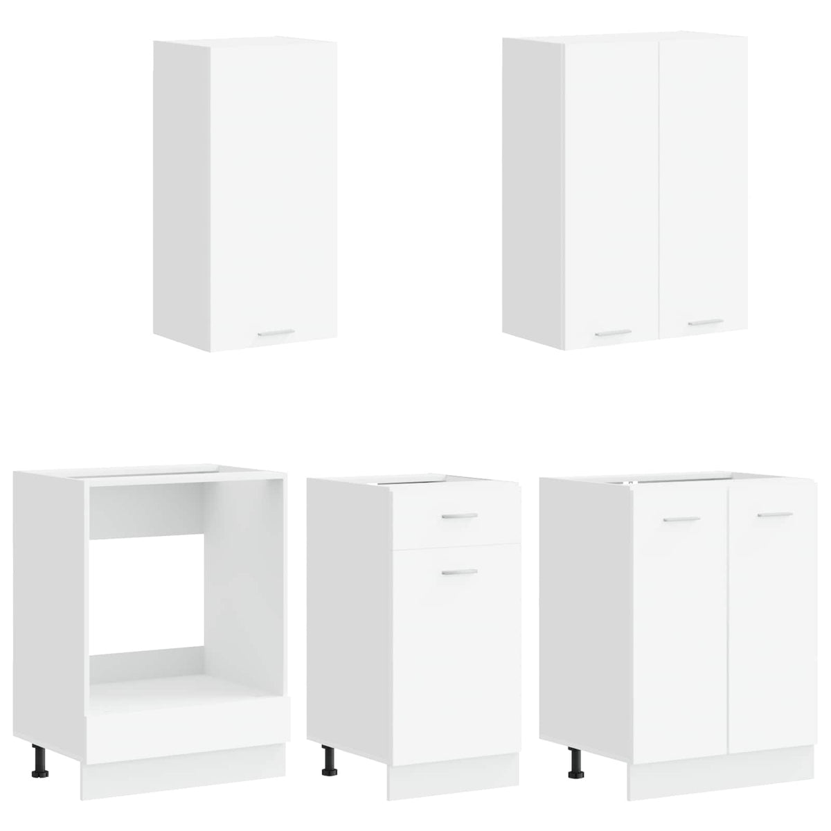 vidaXL Kitchen Unit LYON 5 pcs White Engineered Wood 3