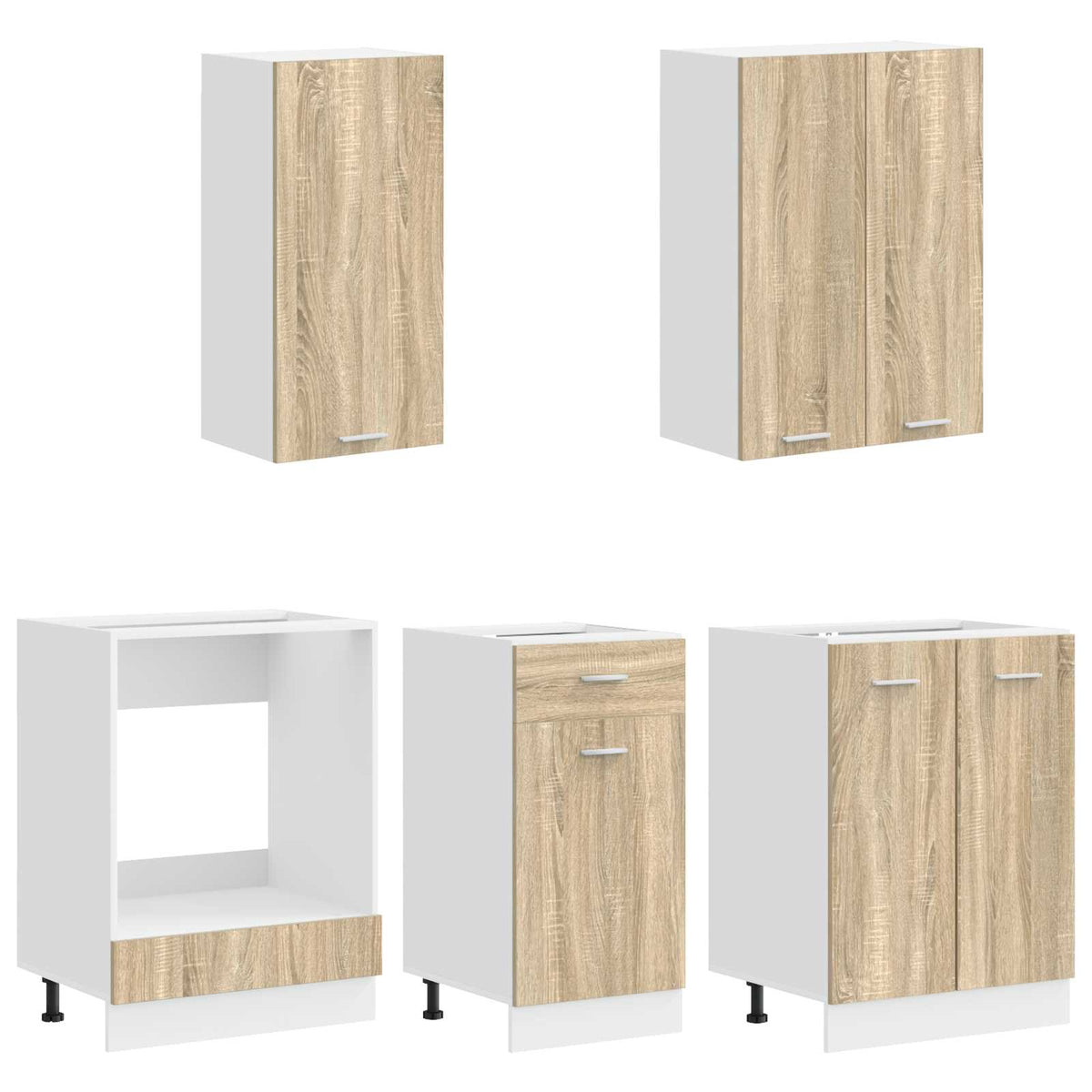 vidaXL Kitchen Unit LYON 5 pcs Sonoma Oak Engineered Wood 3