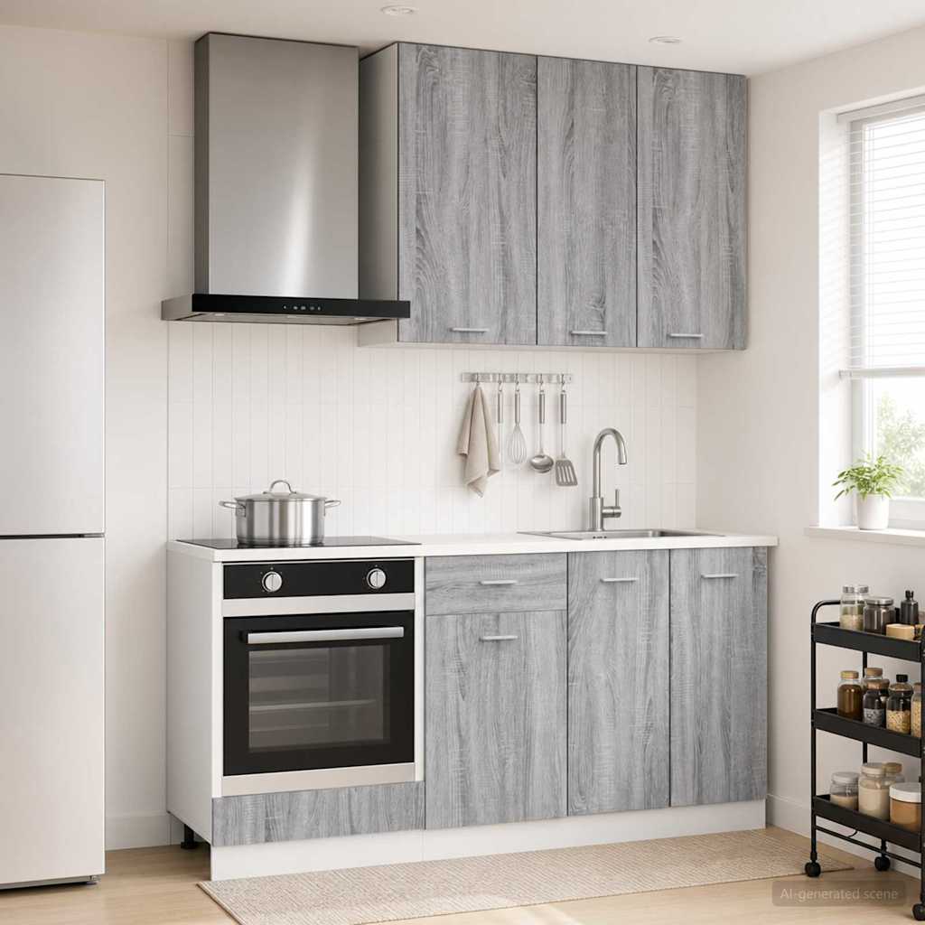 vidaXL Kitchen Unit LYON 5 pcs Grey Sonoma Engineered Wood 1