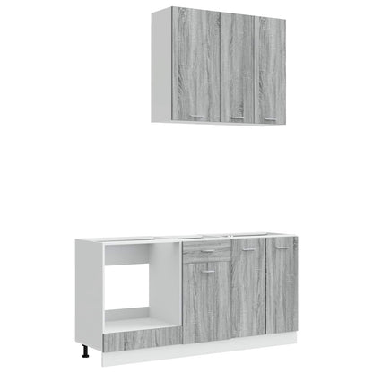 vidaXL Kitchen Unit LYON 5 pcs Grey Sonoma Engineered Wood 2