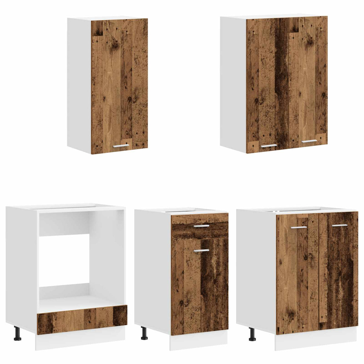 vidaXL Kitchen Unit LYON 5 pcs Old Wood Engineered Wood 3