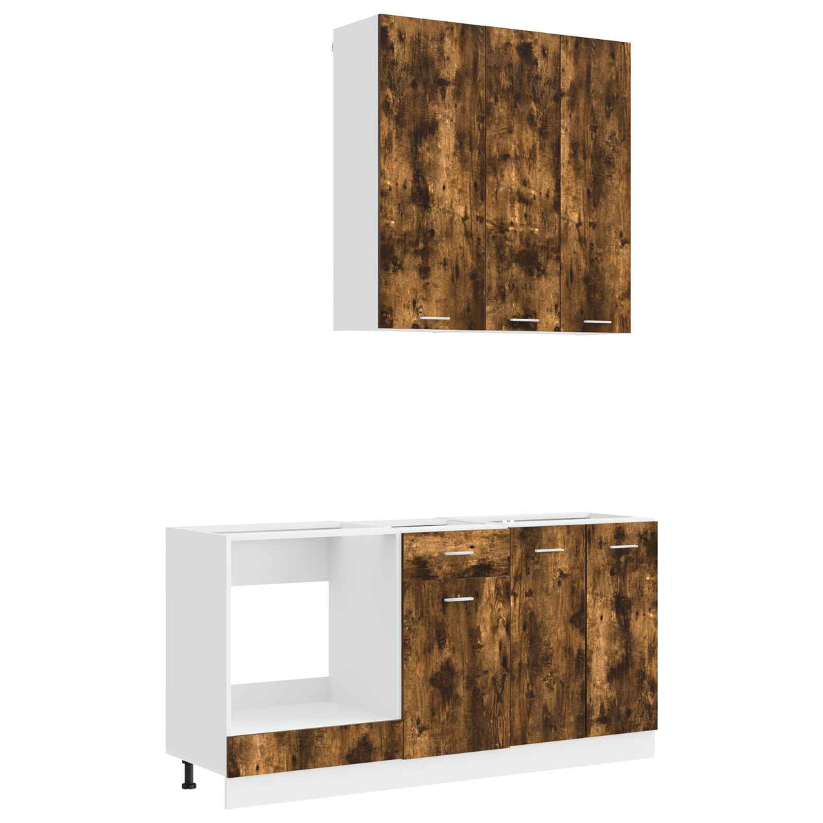 vidaXL Kitchen Unit LYON 5 pcs Smoked Oak Engineered Wood 2