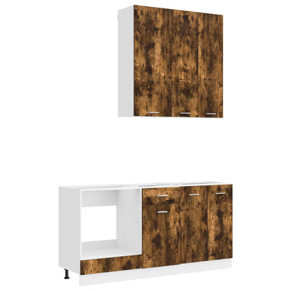 vidaXL Kitchen Unit LYON 5 pcs Smoked Oak Engineered Wood 2