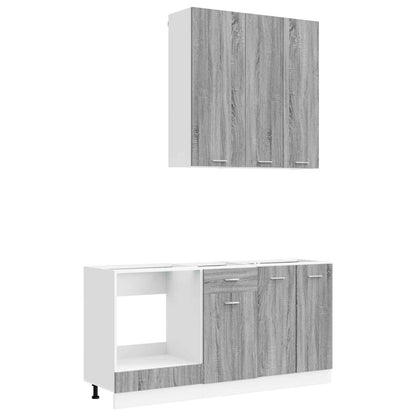 vidaXL Kitchen Unit LYON 5 pcs Grey Sonoma Engineered Wood 2