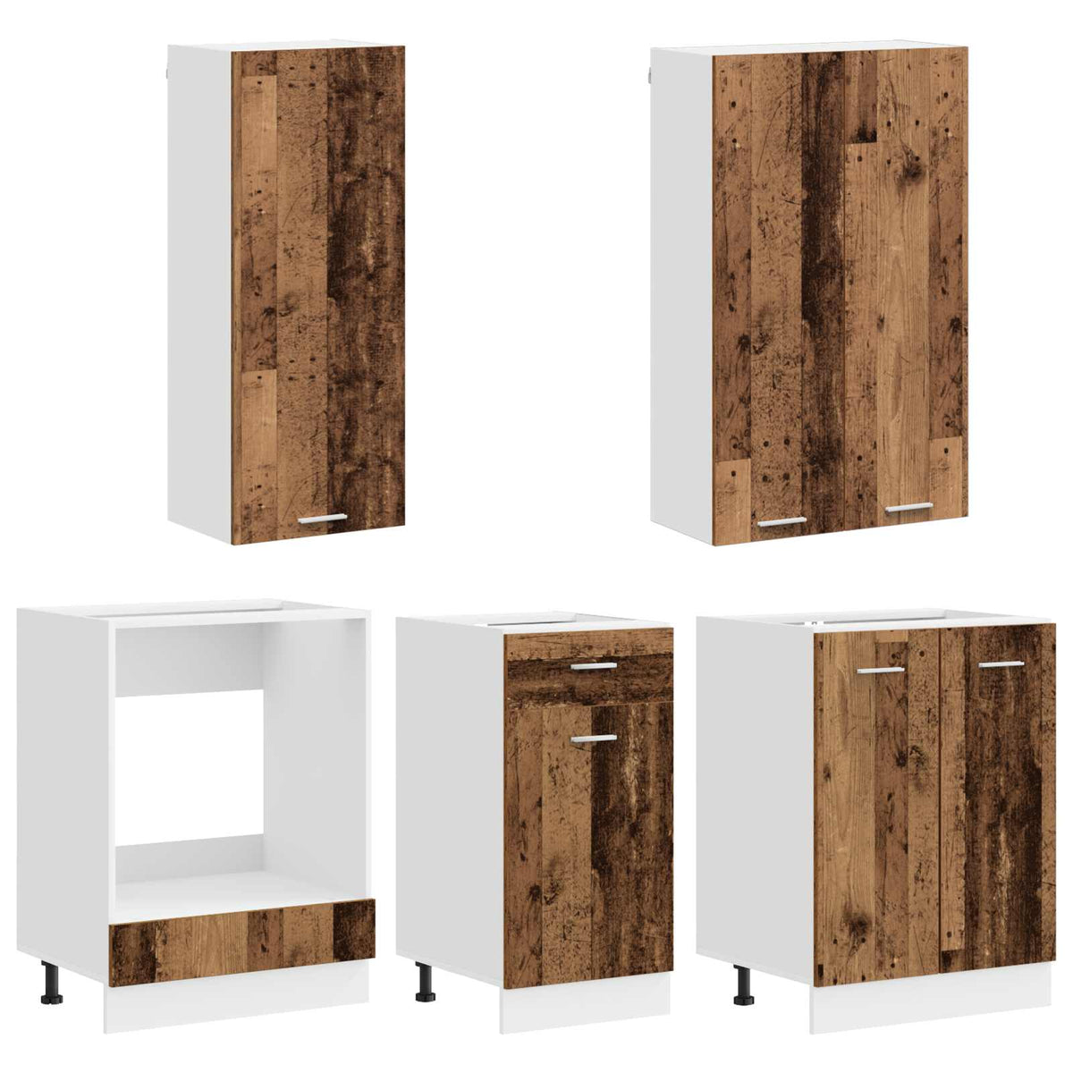 vidaXL Kitchen Unit LYON 5 pcs Old Wood Engineered Wood 3