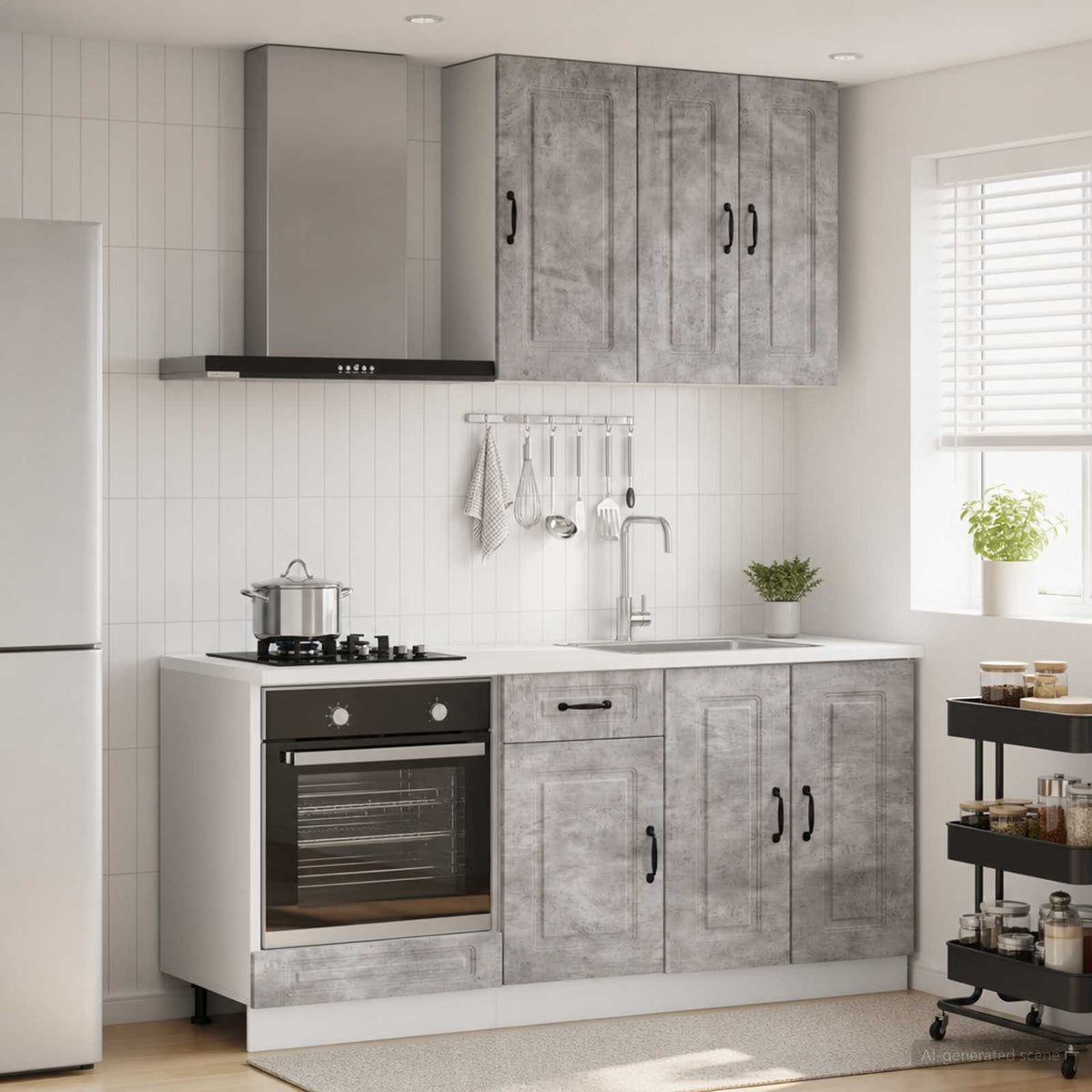 vidaXL Kitchen Unit KALMAR 5 pcs Concrete Grey Engineered Wood 1