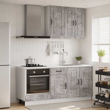 vidaXL Kitchen Unit KALMAR 5 pcs Concrete Grey Engineered Wood 1