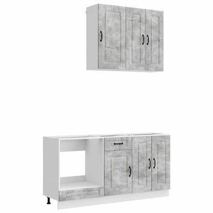 vidaXL Kitchen Unit KALMAR 5 pcs Concrete Grey Engineered Wood 2