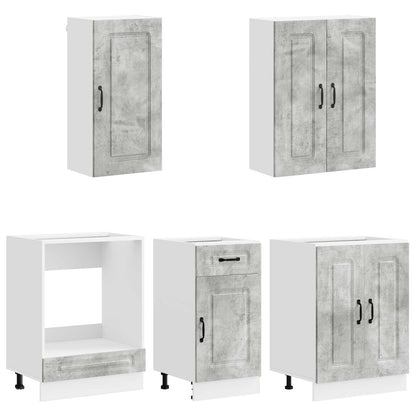 vidaXL Kitchen Unit KALMAR 5 pcs Concrete Grey Engineered Wood 3