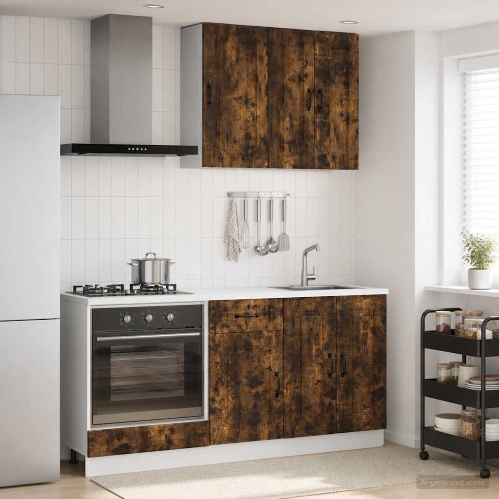 vidaXL Kitchen Unit KALMAR 5 pcs Smoked Oak Engineered Wood 1