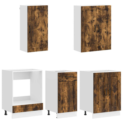 vidaXL Kitchen Unit KALMAR 5 pcs Smoked Oak Engineered Wood 3