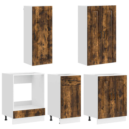 vidaXL Kitchen Unit KALMAR 5 pcs Smoked Oak Engineered Wood 3