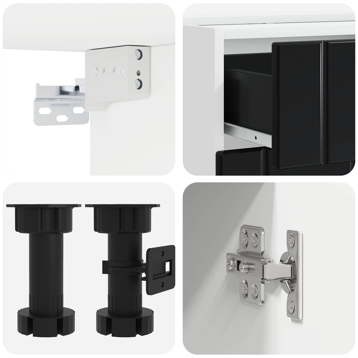 vidaXL Kitchen Unit LUCCA 5 pcs Black Engineered Wood 4