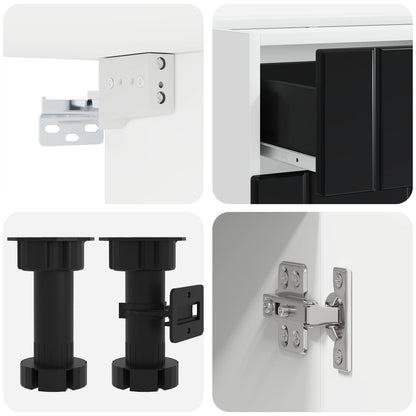 vidaXL Kitchen Unit LUCCA 5 pcs Black Engineered Wood 4