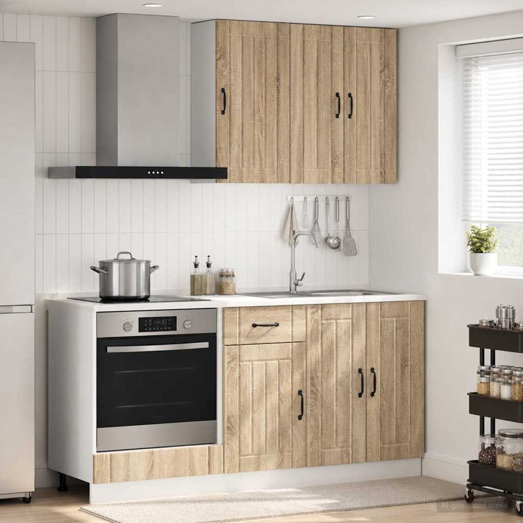 vidaXL Kitchen Unit LUCCA 5 pcs Sonoma Oak Engineered Wood 1