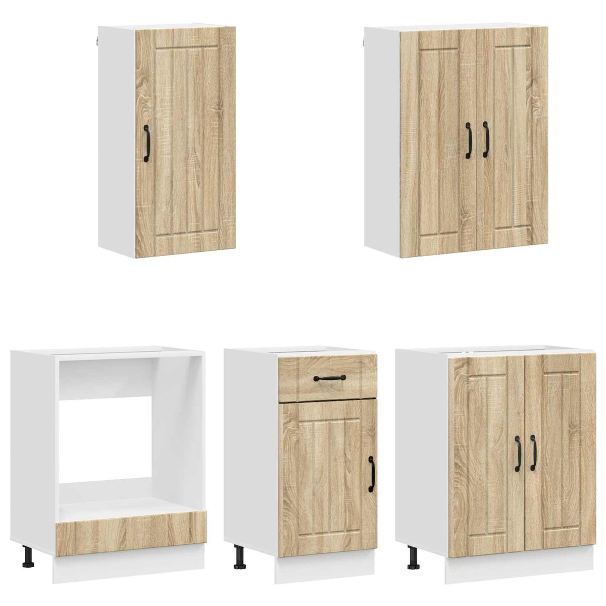 vidaXL Kitchen Unit LUCCA 5 pcs Sonoma Oak Engineered Wood 3