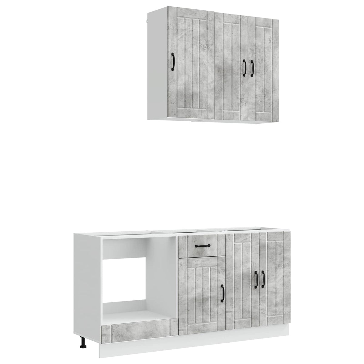vidaXL Kitchen Unit LUCCA 5 pcs Concrete Grey Engineered Wood 2