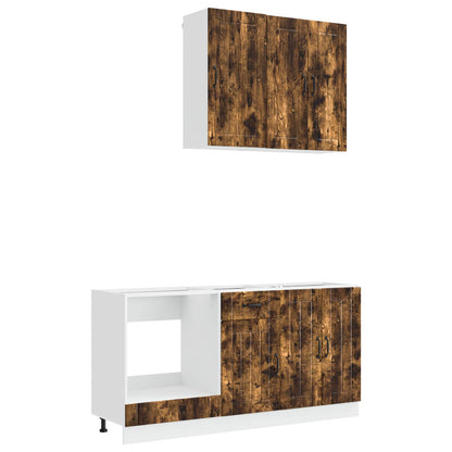 vidaXL Kitchen Unit LUCCA 5 pcs Smoked Oak Engineered Wood 2