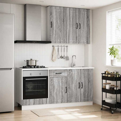 vidaXL Kitchen Unit LUCCA 5 pcs Grey Sonoma Engineered Wood 1