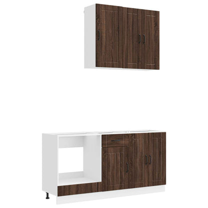 vidaXL Kitchen Unit LUCCA 5 pcs Brown Oak Engineered Wood 2