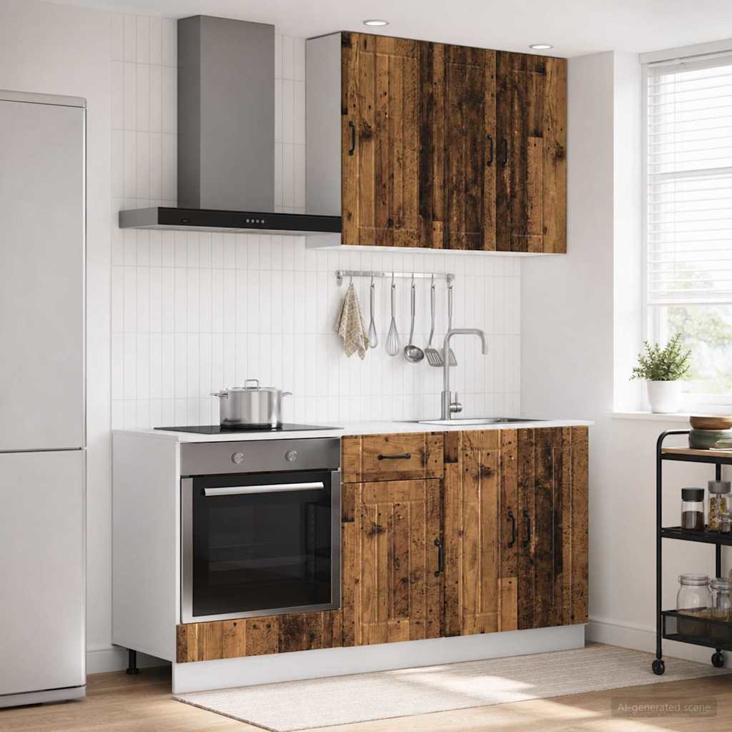 vidaXL Kitchen Unit LUCCA 5 pcs Old Wood Engineered Wood 1