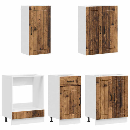 vidaXL Kitchen Unit LUCCA 5 pcs Old Wood Engineered Wood 3