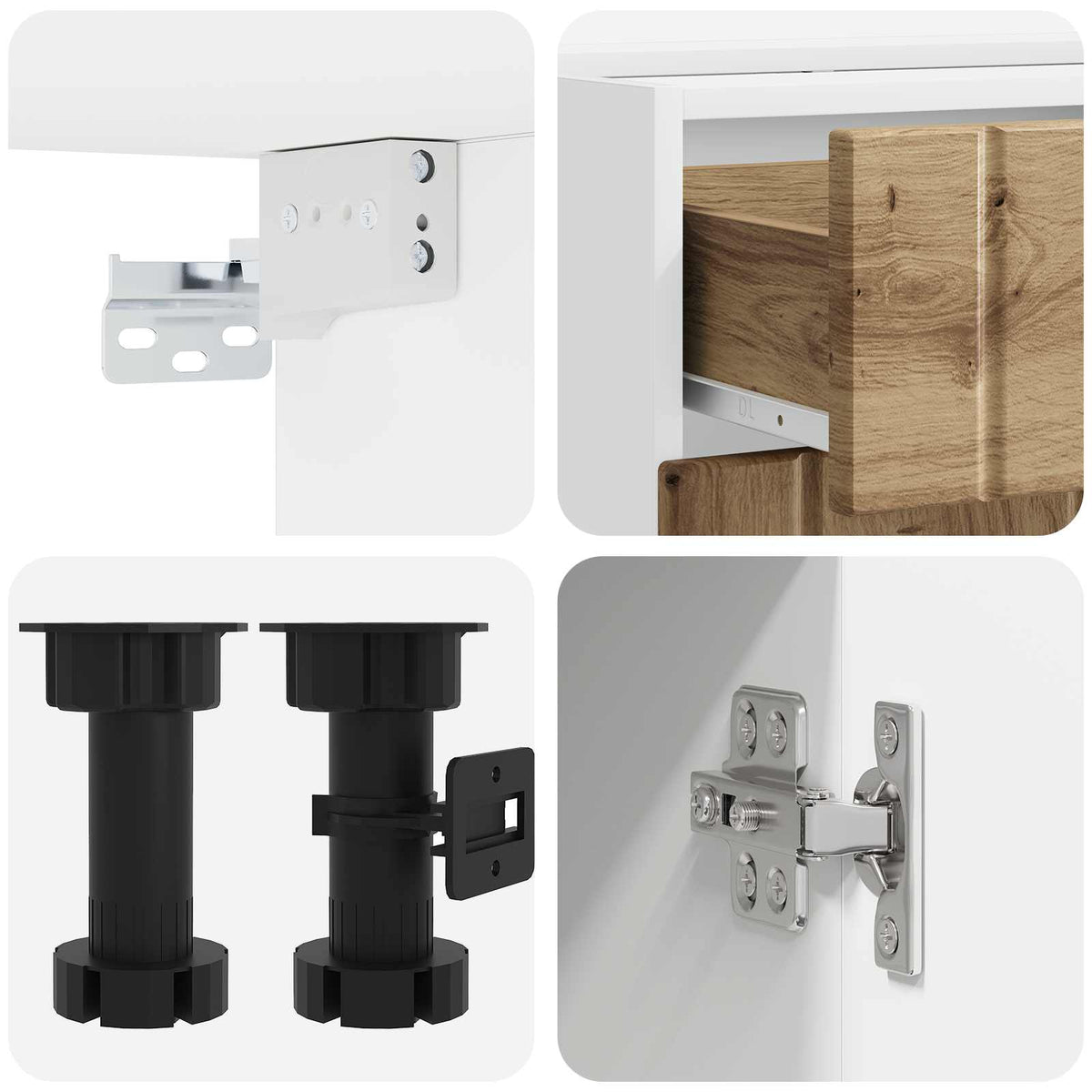 vidaXL Kitchen Unit LUCCA 5 pcs Artisan Oak Engineered Wood 4