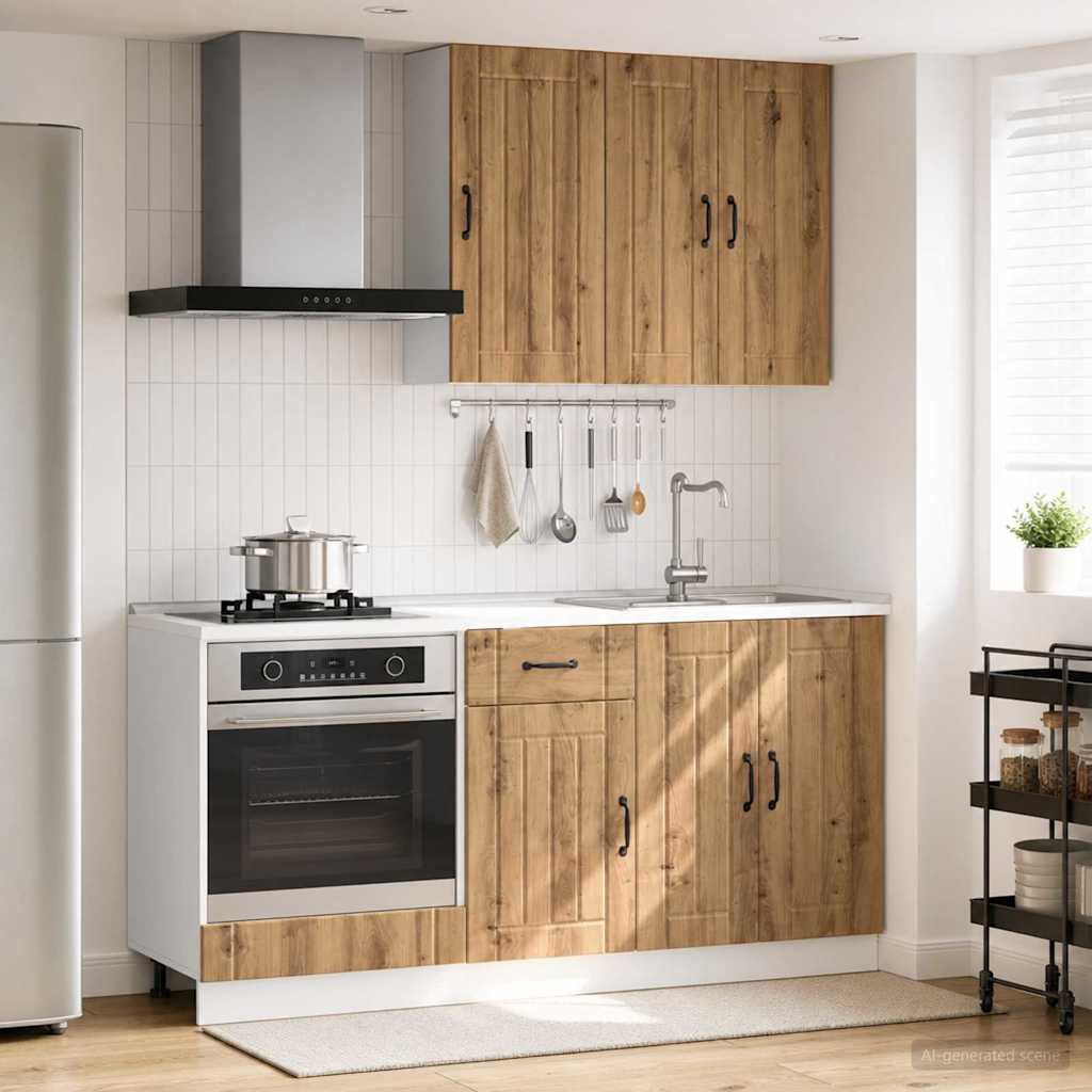 vidaXL Kitchen Unit LUCCA 5 pcs Artisan Oak Engineered Wood 1
