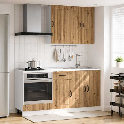 vidaXL Kitchen Unit LUCCA 5 pcs Artisan Oak Engineered Wood 1