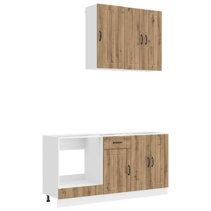 vidaXL Kitchen Unit LUCCA 5 pcs Artisan Oak Engineered Wood 2