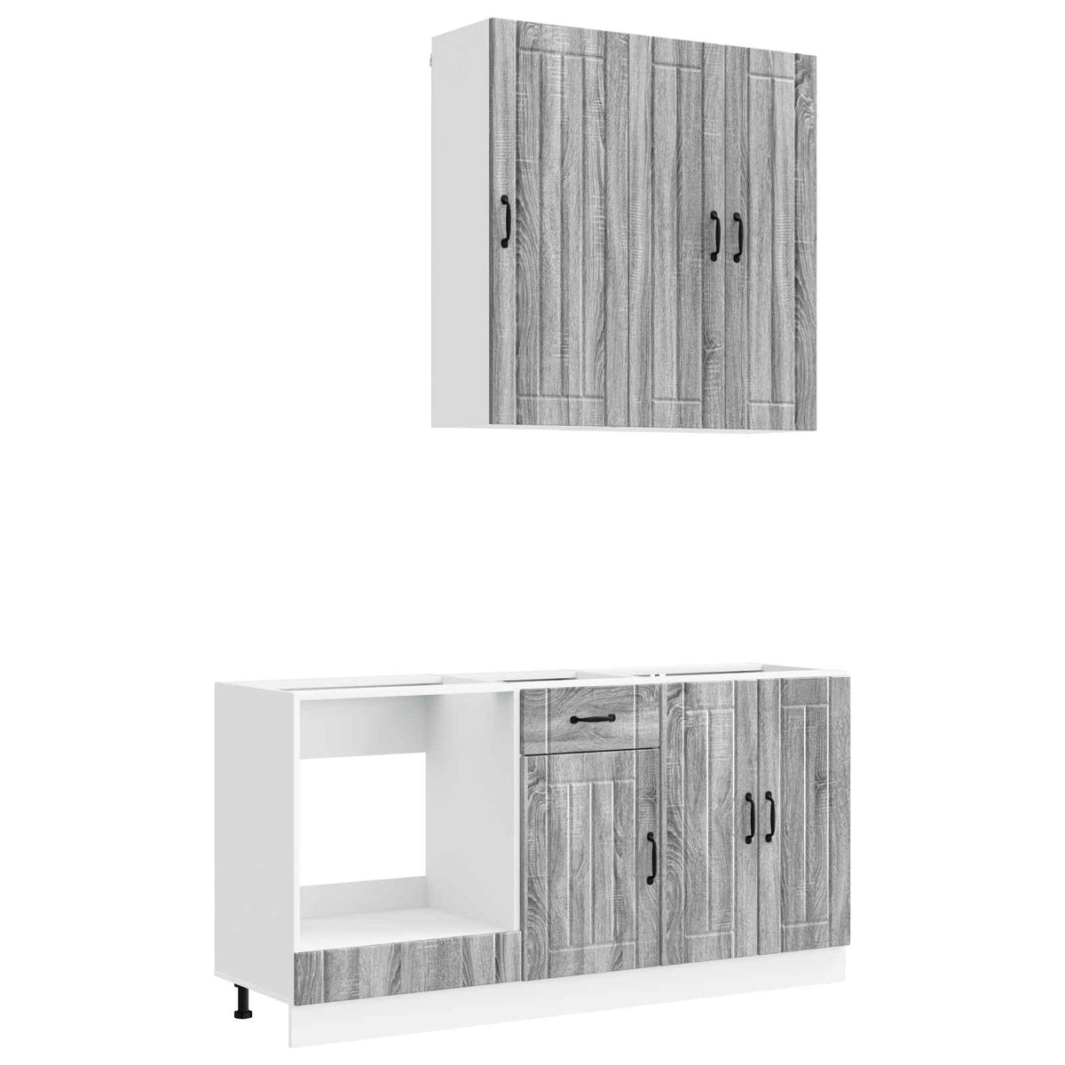 Kitchen Unit LUCCA 5 pcs Engineered Wood Grey sonoma 100 cm