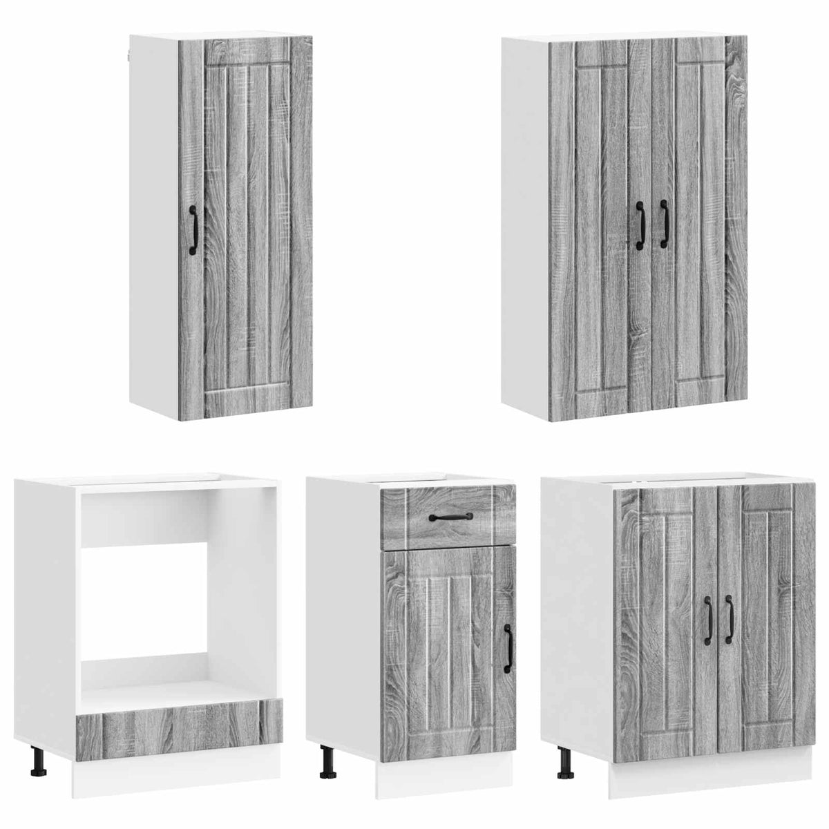 Kitchen Unit LUCCA 5 pcs Engineered Wood Grey sonoma 100 cm