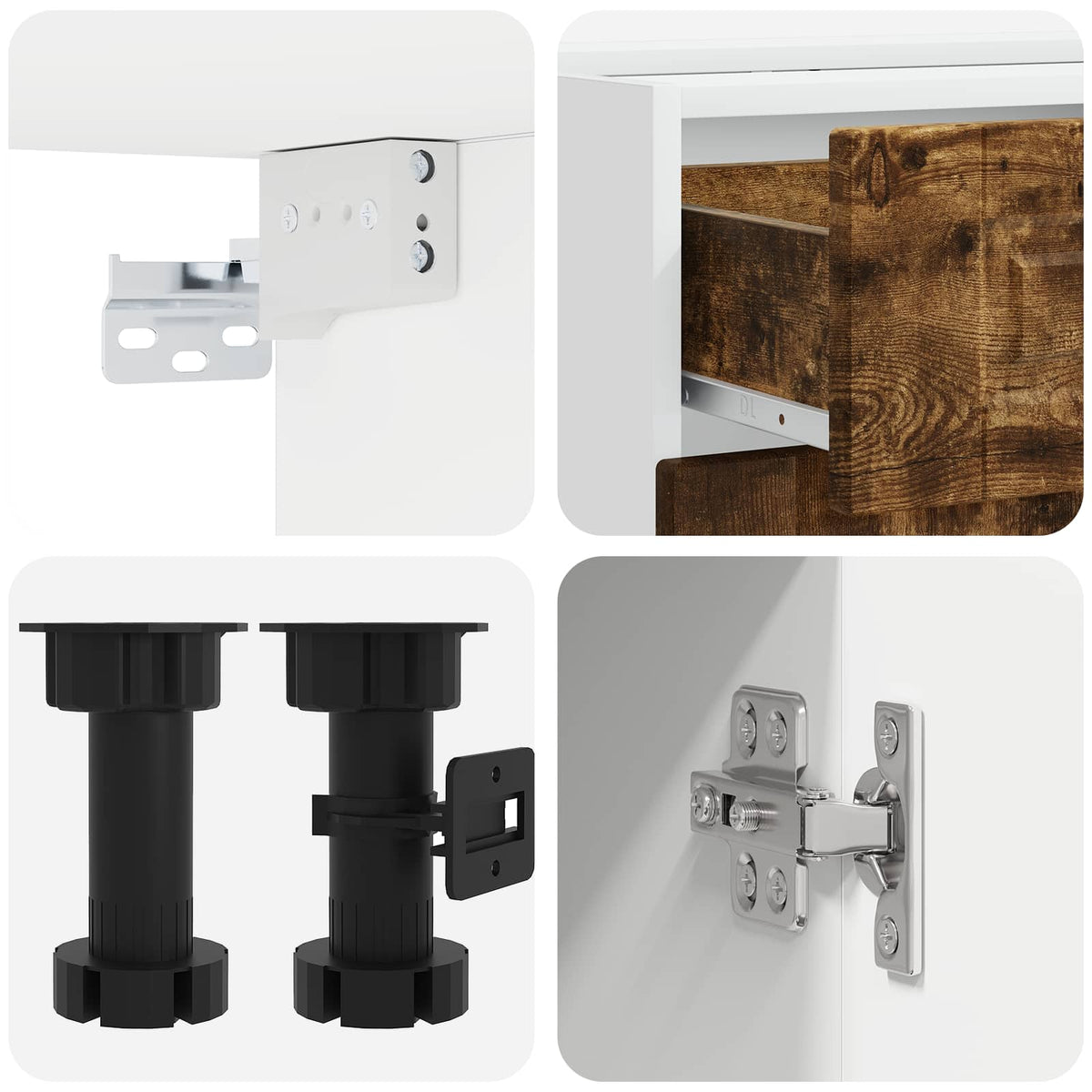 vidaXL Kitchen Unit PORTO 5 pcs Smoked Oak Engineered Wood 4