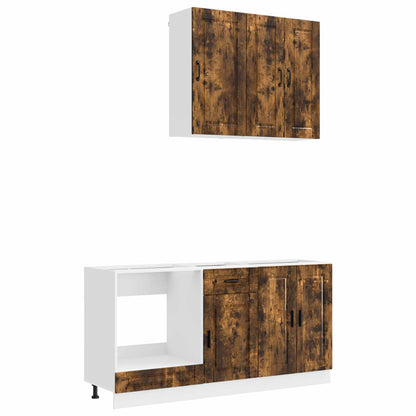 vidaXL Kitchen Unit PORTO 5 pcs Smoked Oak Engineered Wood 2