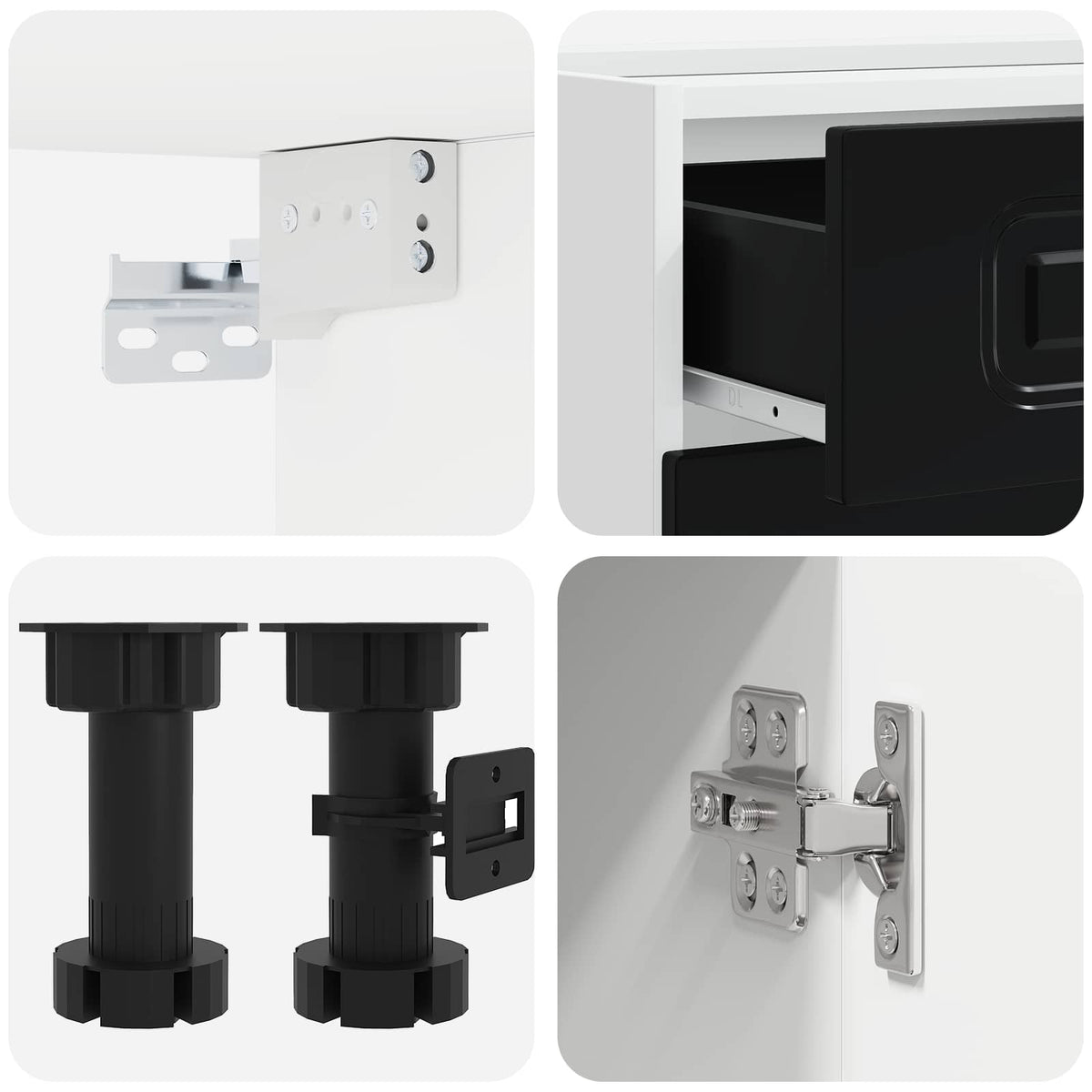 vidaXL Kitchen Unit KALMAR 4 pcs Black Engineered Wood 4