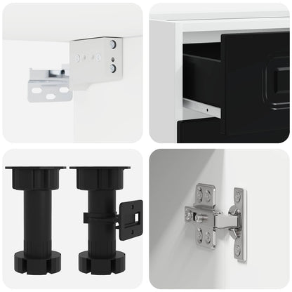 vidaXL Kitchen Unit KALMAR 4 pcs Black Engineered Wood 4