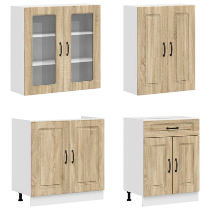 vidaXL Kitchen Unit KALMAR 4 pcs Sonoma Oak Engineered Wood 3