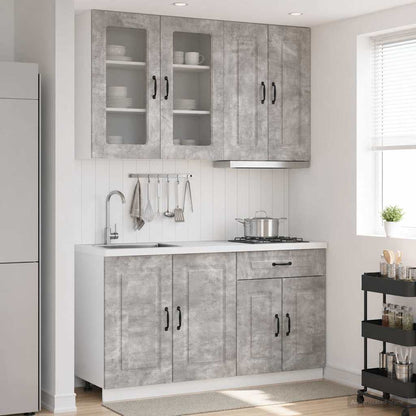 vidaXL Kitchen Unit KALMAR 4 pcs Concrete Grey Engineered Wood 1